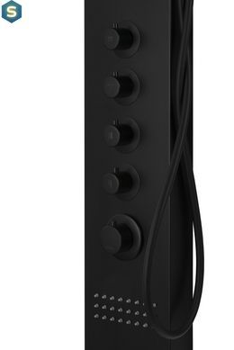 Душевая панель Corsan Kaskada black LED A014MBLLED, Черный матовый