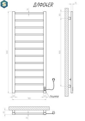 Полотенцесушитель KOSSER Лофт 1200х500 ER тайм. черный