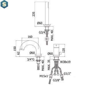 Змішувач для ванни Paffoni Light LIG 040 L CR, Хром