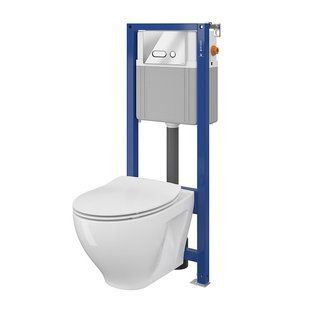 Комплект инсталляции Cersanit Aqua 02 с унитазом Cersanit Moduo CleanOn с сидением Soft Close Slim, Белый