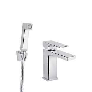Змішувач з гігієнічною лійкою Qtap Gemini QTGEM272CRM45689 Chrome, Хром