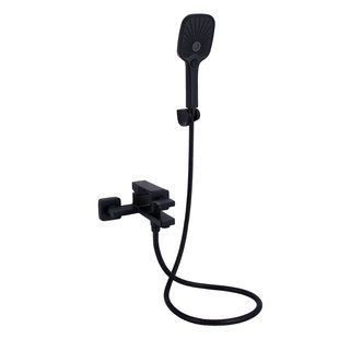 Змішувач для ванни Qtap Gemini (з душовим гарнітуром) QTGEM259BLM45682 Black matt, Черный матовый