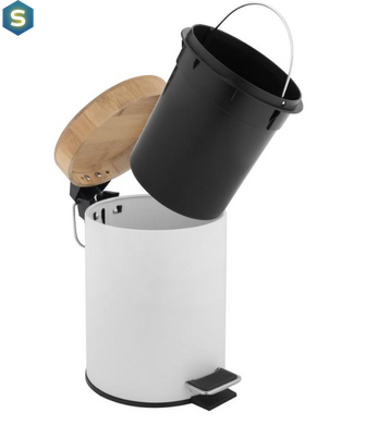 Кошик для сміття Yoka Bin White Bamboo 3л. для ванної кімнати CH.BIN-WHT, Білий