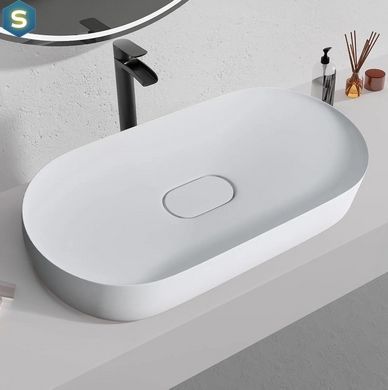 Умывальник Rea Iris 71 white matt накладной REA-U4305, Белый матовый