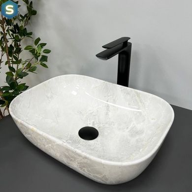 Умивальник (раковина) VBI RAVENNA LIGHT STONE GLOSSY накладний, Каппучино
