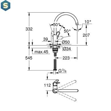 Змішувач для кухні Grohe Start Flow 31555001, Хром