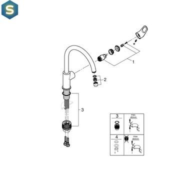 Змішувач для кухні Grohe Start Flow 31555001, Хром
