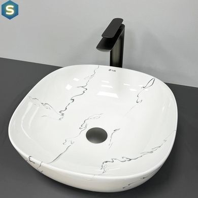Умивальник (раковина) VBI BERGAMO S MARMO GLOSSY накладний, Мармур