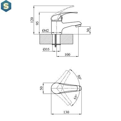 Смеситель для раковины Agua Leon-C011 CV014929, Хром