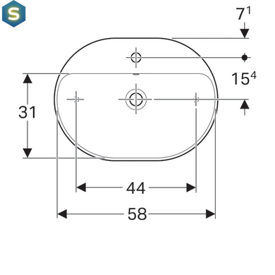 Умывальник Geberit Variform 60x40 500.777.01.2, Белый
