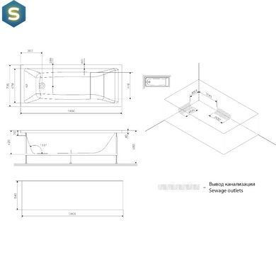 Ванна акрилова Am.Pm Gem 180x80 см білий W90A-180-080W-A, Білий