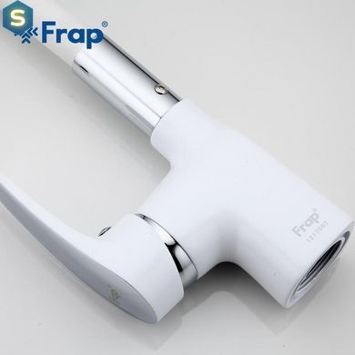 Смеситель для кухни гибкий гусак U гайка белый/хром &Oslash;40 Frap 1/10 F4453-03, Белый