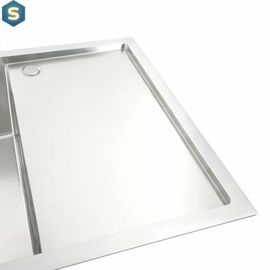 Кухонна мийка Platinum Handmade нержавійка 78x50 L (один отвір, квадратний сифон, 3,0/1,0 мм), Нержавіюча сталь