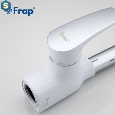 Смеситель для кухни гибкий гусак U гайка белый/хром &Oslash;40 Frap 1/10 F4453-03, Белый