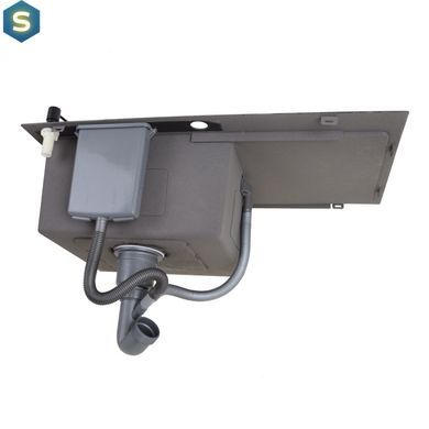 Кухонна мийка чорна з правим крилом Nett NB-7848(R), Чорний/золото