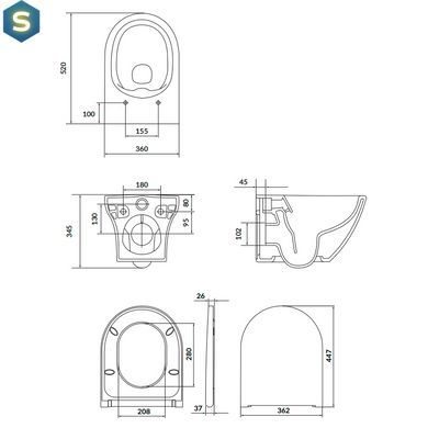 Підвісний унітаз Cersanit Larga EW CleanOn овальний з сидінням duraplast Slim Soft Close WRAP S701-472