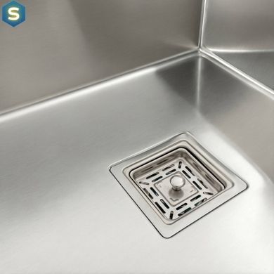 Кухонна мийка Platinum Handmade нержавійка 78x50 L (один отвір, квадратний сифон, 3,0/1,0 мм), Нержавіюча сталь