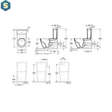 Чаша напольного унитаза Villeroy & Boch Subway 2.0 5617R001, Белый
