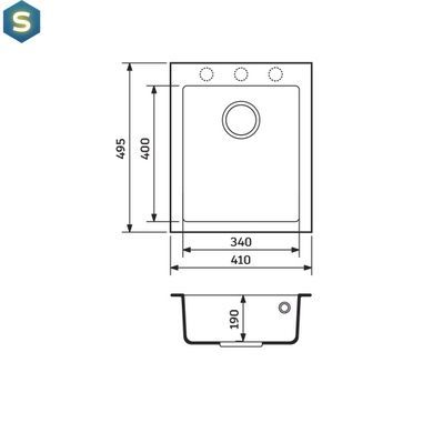 Кухонна мийка Adamant Board 410x495x190 old stone 165223, Каппучино