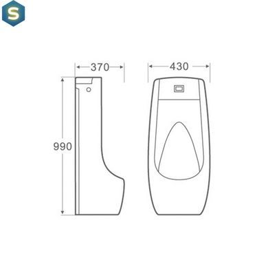 Писсуар напольный Qtap Scorpio с ИК-датчиком автоматического смыва 430х370х990 White QT1488101HW, Белый