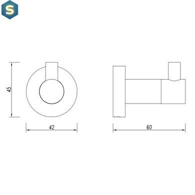 Крючок Omnires Modern Project black matt MP60110BL, Черный матовый
