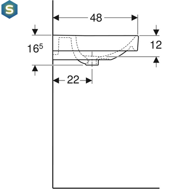 Умивальник Geberit Smyle Square 120x48 500.226.01.1, Білий