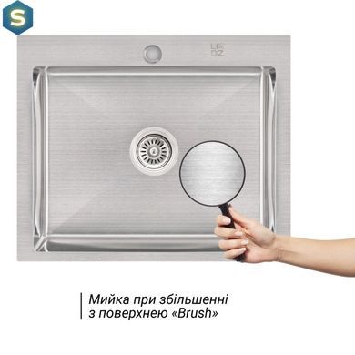 Кухонна мийка Lidz H6050 Brush 3.0/1.0 мм (LIDZH6050BRU3010), Нержавіюча сталь