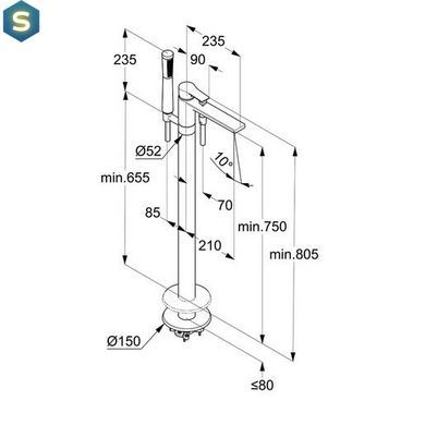 Змішувач для ванни Kludi Zenta SL 485900565, Хром