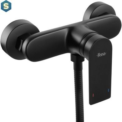 Змішувач для душу Rea Verso black настінний без зливу REA-B7900, Черный матовый