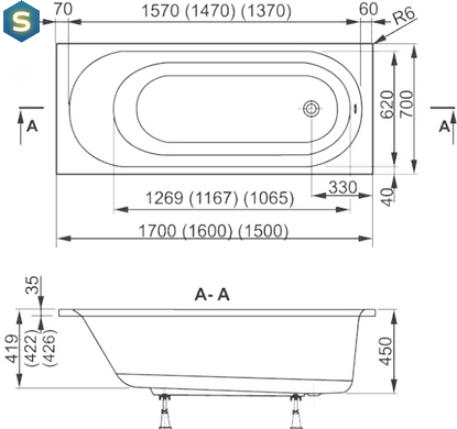 Ванна акриловая Vagnerplast Kasandra 160x70 VPBA167KAS2X-01/NO