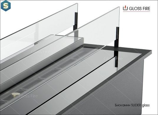 Дизайнерский биокамин Slider glass 800 GlossFire Slider-Glass-800