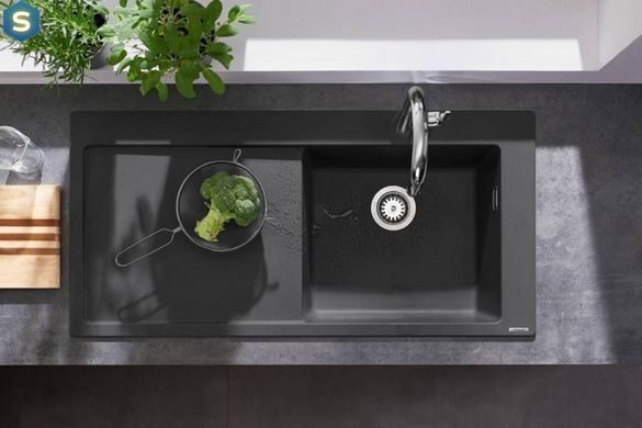 Кухонная мойка Hansgrohe S514-F450 1050x510 полочка слева Graphiteblack 43314170