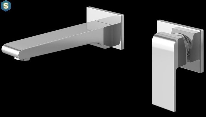 Змішувач для умивальника Kohlman Saxo chrome + BOX прихованого монтажу QW180S, Хром