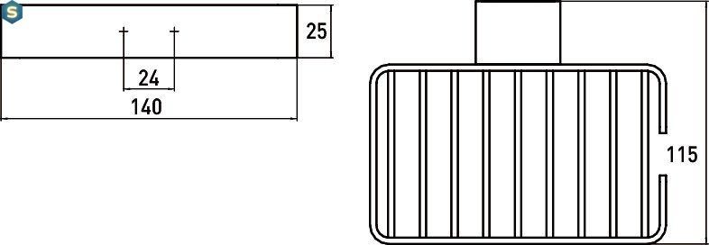 Мыльница Emco Loft подвесная 140x245 хром 0545 001 01, Хром