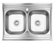 Кухонна мийка на дві чаші 790x480x180 мм + сифон Wezer 7848(08) D&eacute;cor, Decor