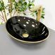 Умивальник (раковина) VBI PARMA BLACK GOLD EDGE накладний, Чорний/золото