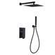 Душевая система скрытого монтажа Wezer PRO17B-02-BLACK, нержавеющая сталь, черный, Черный матовый