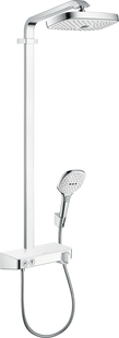 Душова система Hansgrohe Raindance Select E 300 2jet ST з термостатом Showerpipe EcoSmart хром/білий 27283400