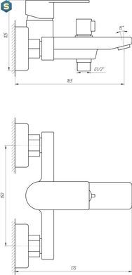 Смеситель для ванны Topaz Sardinia TS 08131-H19N, Хром