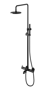 Душевая система Kohlman Axel Black Matt с изливом QW277AB, Черный матовый