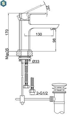 Смеситель для умывальника Kohlman Foxal chrome низкий QB100F, Хром