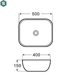 Умывальник Koller Pool Round на столешницу 490x395 мм, черный матовый RN-0490-WB-MB, Черный матовый