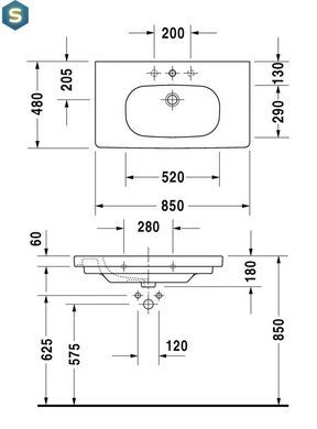 Тумба с умывальником 85 см Duravit Ketho KT006301818, Белый