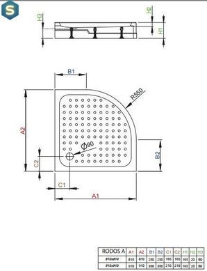 Душовий піддон Radaway Rodos A 90x90 Compact 4P99155-03