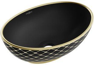 Умивальник Mexen Elza black matt diamond gold накладний MEX-21014029, Золотий