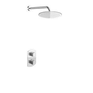 Душова система Kohlman Foxal 25 chrome з термостатом + BOX прихованого монтажу KPL-QW431FR25, Хром
