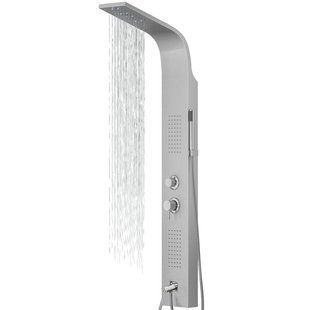 Душевая панель Corsan Alto silver LED с изливом A017MSLLEDW, Каппучино