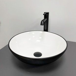 Умывальник VBI Amalfi black white накладний VBI-013401, Черный матовый