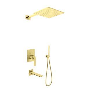 Душова система Kohlman Experience 30 brushed gold + BOX прихованого монтажу KPL-QW211EGDBQ30, Золотий