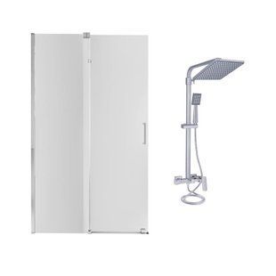 Готове рішення Qtap 13: Стіна Walk-In Glide, 120x190 + Душ. система, Універсальна, прозорий